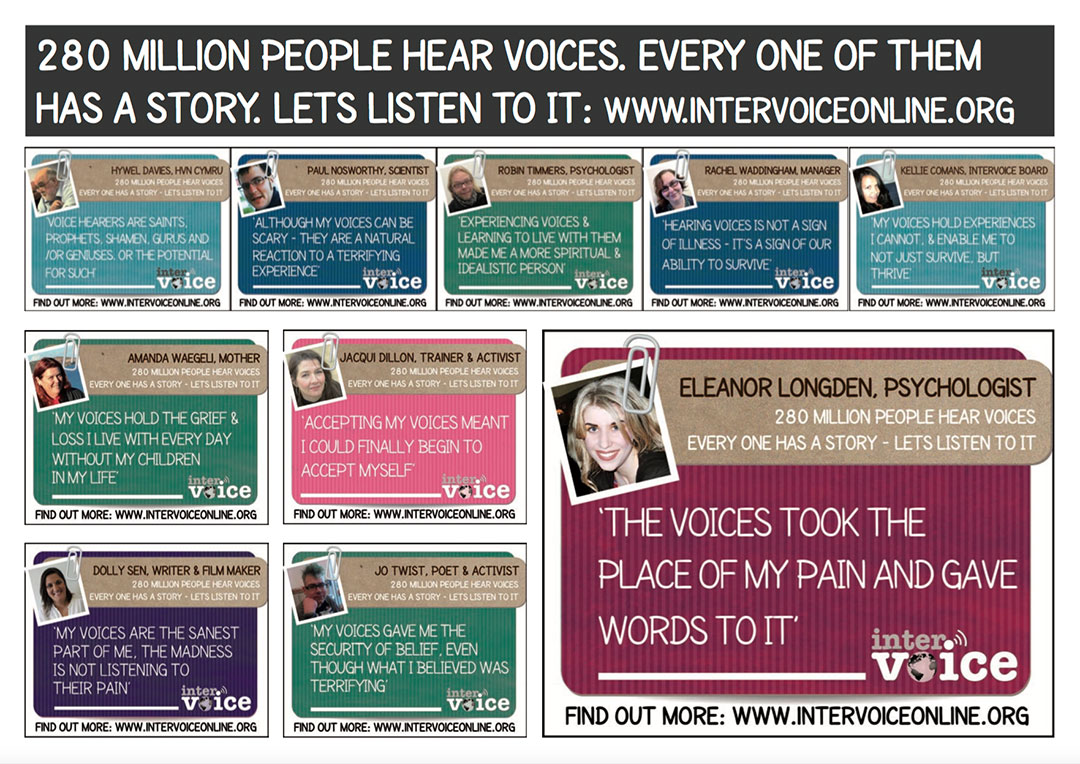 Intervoice World Hearing Voices Day postcards